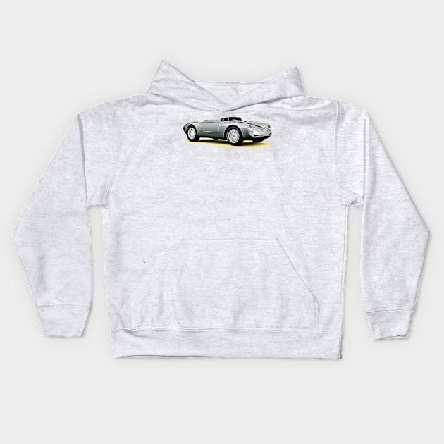 550 Spyder Cartoon Kids Hoodie by Auto-Prints